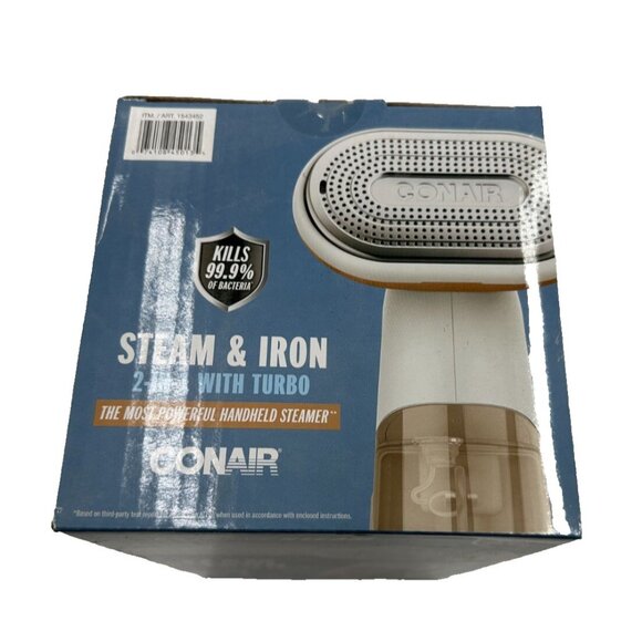 Conair Turbo Extreme Steam Iron 2 in 1 with Turbo Handheld Gold White Brand New - Picture 6 of 6